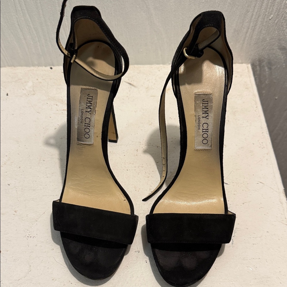 Jimmy Choo Black Ankle Strap Heels